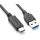 BLACKBIRD Kábel USB 3.1 Gen 2. Type-A male to USB Type-C male 1m, Fekete