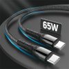COLORWAY Kábel, Type-C - Type-C (PD Fast Charging 65W) 3.0A 1m gray (CW-CBPDCC040-GR)
