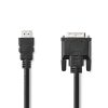Nedis CCGL34800BK20 HDMI - DVI-D 24+1p kábel, 1080p, hossz 2m