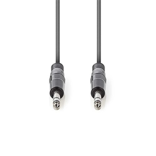 Nedis COTH23020GY15 félprofi audio kábel, 2 x 6,35mm sztereo jack dugó, hossz 1.5m, rugalmas