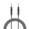 Nedis COTH23000GY30 félprofi audio kábel, 2 x 6,35mm mono jack dugó, hossz 3m, rugalmas