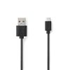 Nedis CCGL60501BK10 USB micro B (micro USB)kábel, USB 2.0  USB-A dugó  USB Micro-B dugó  7,5 W 480 Mbps. 1m