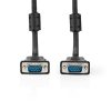Nedis CCGL59000BK30, VGA kábel, VGA dugó Nikkelezett Maximális felbontás: 1280x768 3,00 m Kerek ABS Fekete