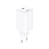SANDBERG Hálózati töltő, AC Charger Dual UDB C PD 65W EU