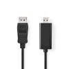 Nedis CCGL37100BK30 Displayport dugó - HDMI dugó kábel 1080p, 3m