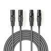 Nedis COTH15030GY15 félprofi XLR audio kábel, 2 x XLR 3p dugó - 2 x XLR 3p aljzat, 1.5m, rugalmas
