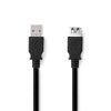 Nedis CCGL61010BK30 USB3.2 toldó / hosszabító kábel, USB A dugó - USB-A aljzat, 5 Gbps, 3m, (USB3.1, USB3.0, USB2.0)