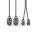 Nedis COTH15230GY30 félprofi audio kábel, 2x XLR aljzat - 2x RCA dugó, 3m