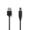Nedis CCGL60101BK20 USB2.0, USB A - B kábel, 480Mbs, hossz 2m