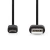Nedis CCGL60500BK10 USB 2.0  USB-A dugó  - USB Micro-B dugó  10 W 480 Mbps, 1m