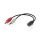 Nedis CAGB22160BK02 sztereo audio kábel, 2x 3,5 mm jack dugó - 3,5 mm sztereo jack aljzat, 0,20m