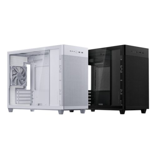 ASUS Ház Prime AP201, Tápegység nélkül, Fekete, Üvegfalú
