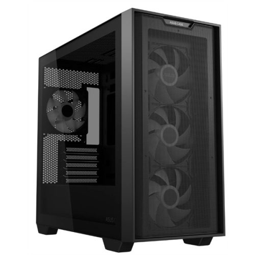 ASUS Ház A21 Plus, Tápegység nélkül, Fekete, Üvegfalú