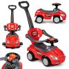 Ride-on autó tolóautó 3 az 1-ben deluxe fogantyúval és zenélő panellel piros