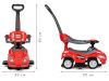 Ride-on autó tolóautó 3 az 1-ben deluxe fogantyúval és zenélő panellel piros