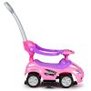 Ride-on autó tolóautó 3 az 1-ben deluxe fogantyúval és zenélő panellel rózsaszín