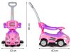 Ride-on autó tolóautó 3 az 1-ben deluxe fogantyúval és zenélő panellel rózsaszín