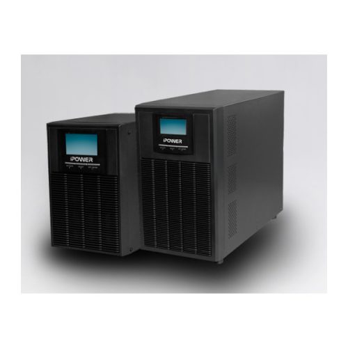 iPOWER UPS, 1000VA, 1000W, 4x IEC C13, SNMP/USB/RS-232, szünetmentes tápegység, LCD kijelző, AVR, online, tower