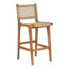 Derby bárszék, teak fa/polyrattan, natúr