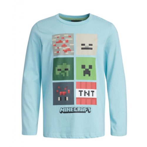 Minecraft Blockbuster Blue gyerek hosszú ujjú póló, felső 8 év / 128 cm