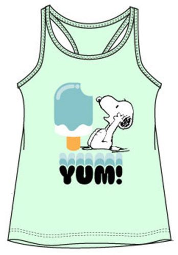 Snoopy Yum Green gyerek rövid póló, felső 10 év / 140 cm