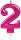 Rózsaszín Pink számgyertya, tortagyertya 2-es