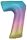 Színes Pastel Rainbow óriás szám fólia lufi 7-es, 83 cm