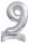 Ezüst Silver mini 9-es szám fólia lufi talppal 38 cm
