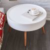 Kerek dohányzóasztal tárolóval 60 cm