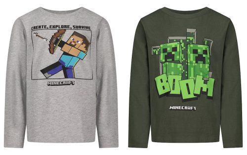 Minecraft Survive Mode gyerek hosszú ujjú póló, felső 6 - 12 év / 116 - 152 cm