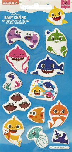 Baby Shark Aquatic Party pufi szivacs matrica szett