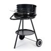 Görgős kerti grill állítható rácsmagassággal