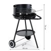 Görgős kerti grill állítható rácsmagassággal