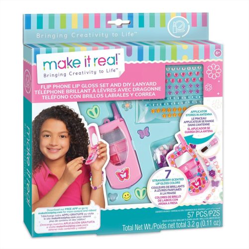 Make It Real Flip Phone szájfény szett és telefontartó lánc 