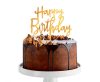 Arany  Happy Birthday Gold Style torta dekoráció 14 cm