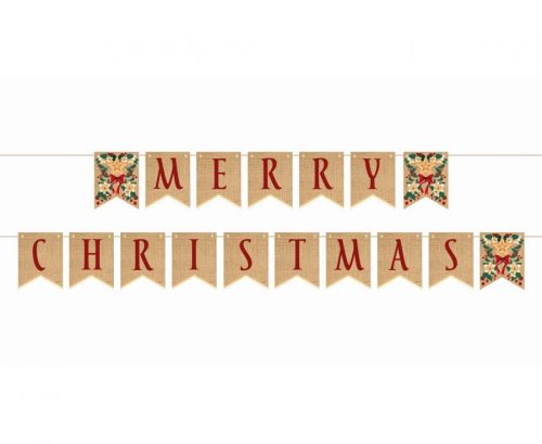 Merry Christmas Brown Bow felirat 250 cm
