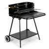 Görgős kerti grill állítható rácsmagassággal + két polccal