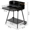 Görgős kerti grill állítható rácsmagassággal + két polccal