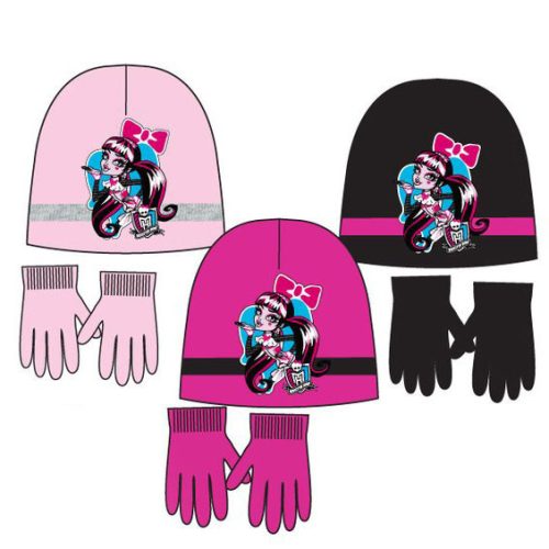 Monster High gyerek sapka + kesztyű szett 52-54 cm, 6db/cs