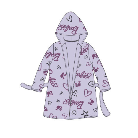 Barbie Love Purple gyerek köntös 4 - 10 év / 104 - 140 cm