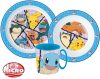 Pokémon Battle étkészlet, micro műanyag szett bögrével 265 ml
