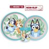 Bluey Tropical csúszásmentes étkészlet, micro műanyag szett